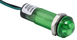 DIALIGHT 659-2606-103F LED Panel Mount Indicator, Watertight, Green, 60 VDC, 12.7 mm, 28 mA, 7 cd, IP67, NEMA 4X