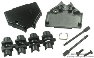 MH CONNECTORS MHDTZK-25-BK-K D Sub Backshell, Diecast, MHDTZK, DB, 180°, Zinc Alloy Body