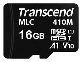 TRANSCEND TS16GUSD410M Flash Memory Card, MicroSDHC Card, Class 1, Class 10, 16 GB