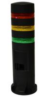 IDEC LD6A-3DZQB-RYG LED Tower, 3 Tier, Direct Mount, Green/Red/Yellow, 90dB, Wire Leaded, Flashing/Steady, 2 Tone, IP54