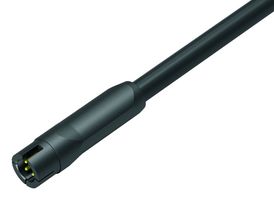 BINDER 77-7095-0000-10005-0200 Circular Cable Assembly, IP40, Black, Circular Plug to Free End, 5 Ways, 6.6 ft, 2 m, Black