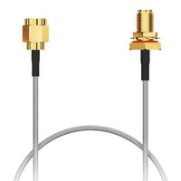 GCT CABLE 243 RF-0200-A-1 RF / Coaxial Cable Assembly, 3GHz, IP67, IP68, 7.9 ", 200 mm, RG178, SMA Plug, SMA Bulkhead Jack