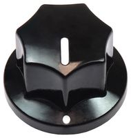 VISHAY ACCKPS1412NLR14 Knob, Plastic, Black, Skirted Shaft, 6.35 mm, ABS (Acrylonitrile Butadiene Styrene)