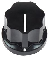 VISHAY ACCKPS1715NLT14 Knob, Plastic, Black, Skirted Shaft, 6.35 mm, ABS (Acrylonitrile Butadiene Styrene)