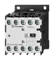 FINDER 6K.04.8.230.4309 Contactor, 9 A, DIN Rail, 4PST-NO, 4 Pole, 4 kW