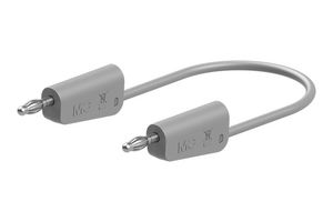 STAUBLI 64.1030-20028 Banana Test Lead, 4mm Stackable Banana Plug, 4mm Stackable Banana Plug, 6.6 ft, 2 m, Grey, 19 A
