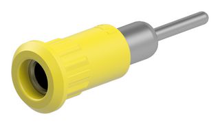 STAUBLI 64.3011-24 Banana Test Connector, 4 mm, Socket, Panel Mount, 25 A, 60 VDC, Nickel Plated Contacts, Yellow