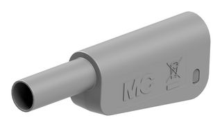 STAUBLI 66.2019-28 Banana Test Connector, 4mm, Plug, Cable Mount, 19 A, 1 kV, Gold Plated Contacts, Grey