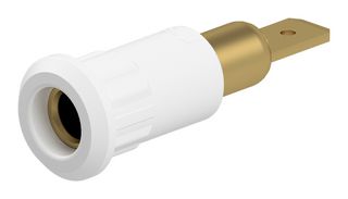 STAUBLI 64.3010-29 Banana Test Connector, 4 mm, Socket, Panel Mount, 25 A, 60 VDC, Gold Plated Contacts, White