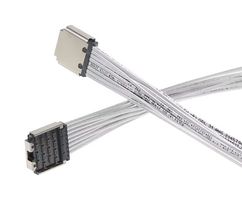 MOLEX 221633-0250 Cable Assembly, Flip Latch, Twinax, 90° MicroBeam Plug to 90° MicroBeam Plug, 32 Ways, 4 Row
