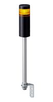 PATLITE LR6-102L4NK-Y Signal Tower, 1 Tier, Amber, Black Body, 4 Pin M12 Connector, 24VDC, Pole Mount , L-Bracket