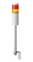 PATLITE LR6-202L4NW-RY Signal Tower, 2 Tier, Amber/Red, Off White Body, 4 Pin M12 Connector, 24VDC, Pole Mount , L-Bracket