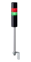 PATLITE LR6-202L5BK-RG Signal Tower, 2 Tier, Green/Red, 88dB, Black Body, 5 Pin M12 Connector, 4 Tone, 24VDC, Pole Mount