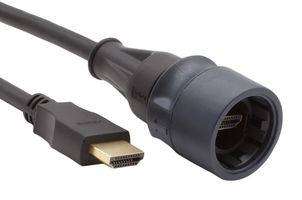 BULGIN LIMITED PXP6060/2M00 Audio / Video Cable Assembly, HDMI Plug, HDMI Plug, Sealed, 6.6 ft, 2 m, Black