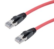L-COM TRD626ASZ-RED-1F Ethernet Cable, 10 Gigabit, 26AWG, Cat6a, RJ45 Plug to RJ45 Plug