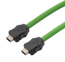 L-COM TRGIX601PU-GRN-10F Ethernet Cable, 26AWG, Cat6a, IX Type A Plug to IX Type A Plug