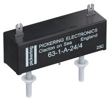PICKERING 63-1-A-24/4 Reed Relay, SPST-NO, 24 VDC, 63 Series, PCB, 350 ohm, 3 A