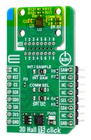 MIKROELEKTRONIKA MIKROE-6607 Add-On Board, 3D Hall 15 Click-I2C, A31301EEJASR-XYZ-IC-06, Hall-Effect Sensor, I2C, 3.3Vin