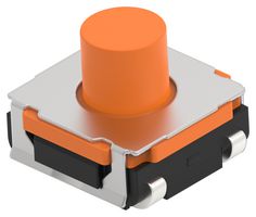 TE CONNECTIVITY - ALCOSWITCH STS52B35OJTTR Tactile Switch, SPST-NO, STS Series, Top Actuated, Surface Mount, Round Button, 350 gf
