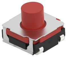 TE CONNECTIVITY - ALCOSWITCH STS52B26RJTTR Tactile Switch, SPST-NO, STS Series, Top Actuated, Surface Mount, Round Button, 260 gf