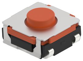 TE CONNECTIVITY - ALCOSWITCH STS35B35OJTTR Tactile Switch, SPST-NO, STS Series, Top Actuated, Surface Mount, Round Button, 350 gf