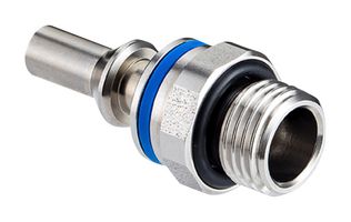 AMPHENOL LTW SQD-02PAJM-PBE001 Liquid Cooling Connector, Blue Ring, Stainless Steel Body, Plug, G1/4" Male, Size DN03