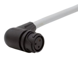 BULGIN LIMITED PXP4003/002/08P Circular Cable Assembly, 90° Circular Plug to Free End, 8 Ways, 6.6 ft, 2 m, Black