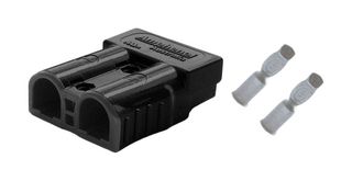 AMPHENOL AUDIO AXC500H6 Rectangular Connector, Black, 6 AWG, AXC50 Series, 2 Contacts, Hermaphroditic, Crimp, 1 Row