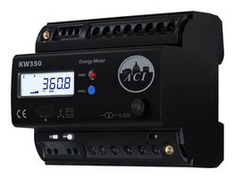 ACI KW350-P1-D-S-RC Power Meter, 3 Channel, 1 / 3-Phase, 100VAC to 415VAC/100VDC to 300VDC, DIN Rail, KW350 Series