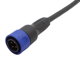 BULGIN LIMITED PXP4000/001/04P Circular Cable Assembly, Circular Plug to Free End, 4 Ways, 3.3 ft, 1 m, Black