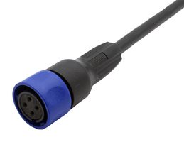 BULGIN LIMITED PXP4000/002/04S Circular Cable Assembly, Circular Receptacle to Free End, 4 Ways, 6.6 ft, 2 m, Black