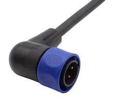 BULGIN LIMITED PXP4002/001/06P Circular Cable Assembly, 90° Circular Plug to Free End, 6 Ways, 3.3 ft, 1 m, Black