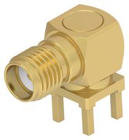 TE CONNECTIVITY 2508905-1 RF / Coaxial Connector, SMA Coaxial, Right Angle Jack, Surface Mount Horizontal, 50 ohm, Brass