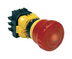 IDEC XW1E-LV422Q4M-R Emergency Stop Switch, DPST-NO, DPST-NC, Pushlock Turn Reset/Push-Pull, Screw, 5 A, 125 V