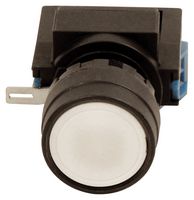 IDEC HW1B-M1F10-W Industrial Pushbutton Switch, HW Series, 22.3 mm, SPST-NO, Momentary, Round Flush, White