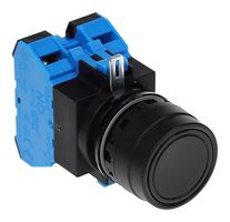 IDEC HW1B-M1F20-B Industrial Pushbutton Switch, HW Series, 22.3 mm, DPST-NO, Momentary, Round, Black
