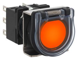 IDEC LB6ML-M1T54A Industrial Pushbutton Switch, Metallic Bezel, LB Series, 18.2 mm, SPDT, Momentary, Round, Amber