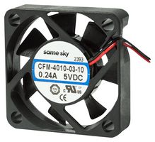SAME SKY CFM-4010-03-22 DC Axial Fan, 5 V, Square, 40 mm, 10.6 mm, Ball Bearing, 10 CFM
