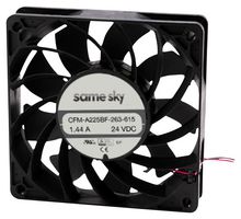 SAME SKY CFM-A238BF-165-635-22 DC Axial Fan, 12 V, Square, 120 mm, 37.5 mm, Ball Bearing, 213.8 CFM