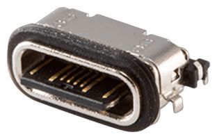 SAME SKY UJ20-C-G-MSMT-TR-68 USB Sealed Connector, Right Angle, USB Type C, USB 2.0, Receptacle, 24 Position, Surface Mount