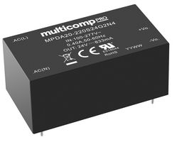 MULTICOMP PRO MPDA20-220S05G2N4 AC/DC PCB Mount Power Supply (PSU), ITE, Industrial & Household, 1 Output, 20 W, 5 V, 4 A