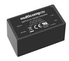MULTICOMP PRO MPFA15-220S05G2N4 AC/DC PCB Mount Power Supply (PSU), Industrial, Household, 1 Output, 15 W, 5 V, 3 A