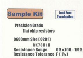 KOA RK73H1HT-KIT1 Resistor Kit, 100-Pieces, 122 Values, 0ohm to 1Mohm 0201 Size Thick Film Resistors