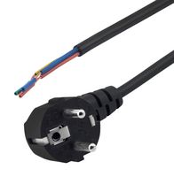 STEWART CONNECTOR PC-E7008FSL Mains Power Cord, 90 CEE 7/7 Plug to Free End, 2.4 m, 10 A, 250 V, Black