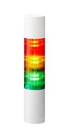PATLITE LR5-302WIBW-RYG Signal Tower, 3Tier, Green/Red/Yell, 85dB, Off White Body, RJ-45 Connector, 4Tone, 24V, Direct Mount