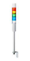 PATLITE LR5-502LIBW-RYGBC Signal Tower, 5 Tier, Blue/Green/Red/White/Yellow, 85dB, Off White Body, RJ-45 Connector, 4Tone, 24V