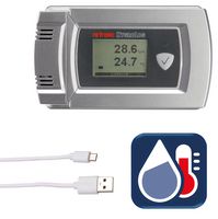 ROTRONIC HL-20D-SET1 Data Logger, Battery, Service Cable, Manual & Factory Certificate, Temperature & Humidity
