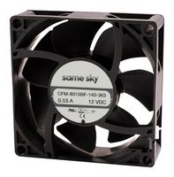 SAME SKY CFM-8038BF-445-401-20 DC Axial Fan, 48 V, Square, 80 mm, 15 mm, Ball Bearing, 37.35 CFM
