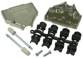 MH CONNECTORS MHDTZK25-RA-PC-K D Sub Backshell, Diecast, Rapid Assembly, MHDTZK-RA-PC, DB, 180°, Zinc Body