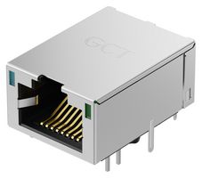 GCT MGB020-1CJCB006H Modular Connector, Grn/Org & Grn LED, RJ45 Jack, 1 x 1 (Port), 8P8C, Through Hole Mount